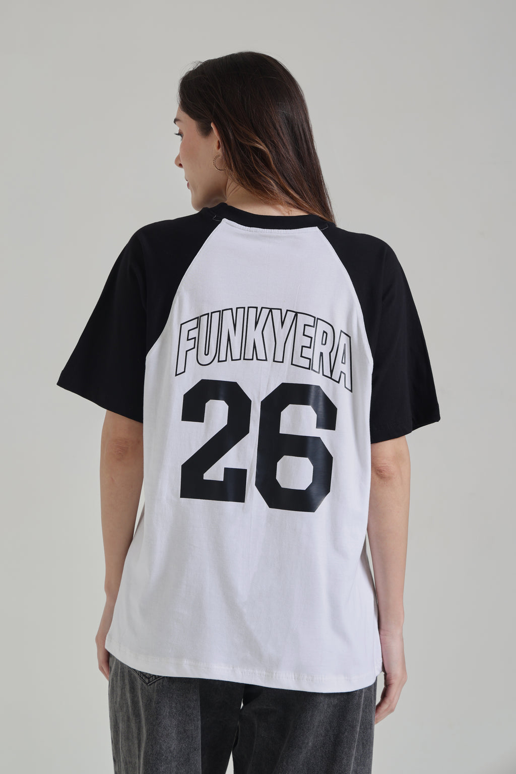 Sports Dept Black and White Raglan Oversized T-Shirt