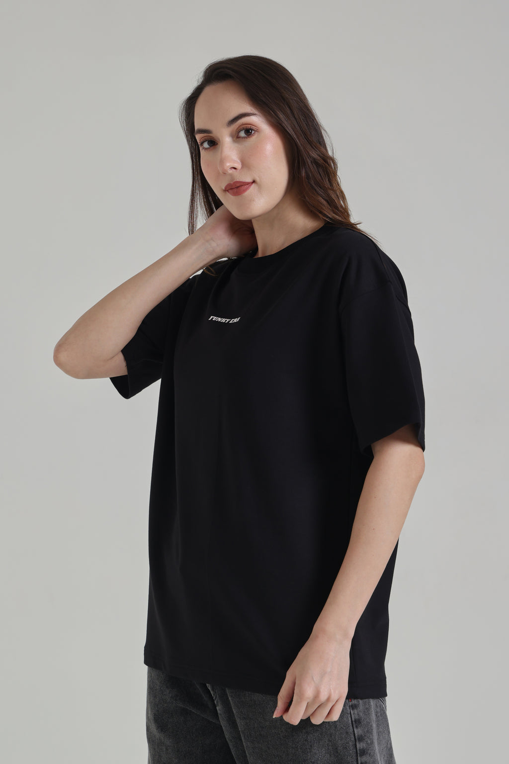 Black signature oversized T-shirt