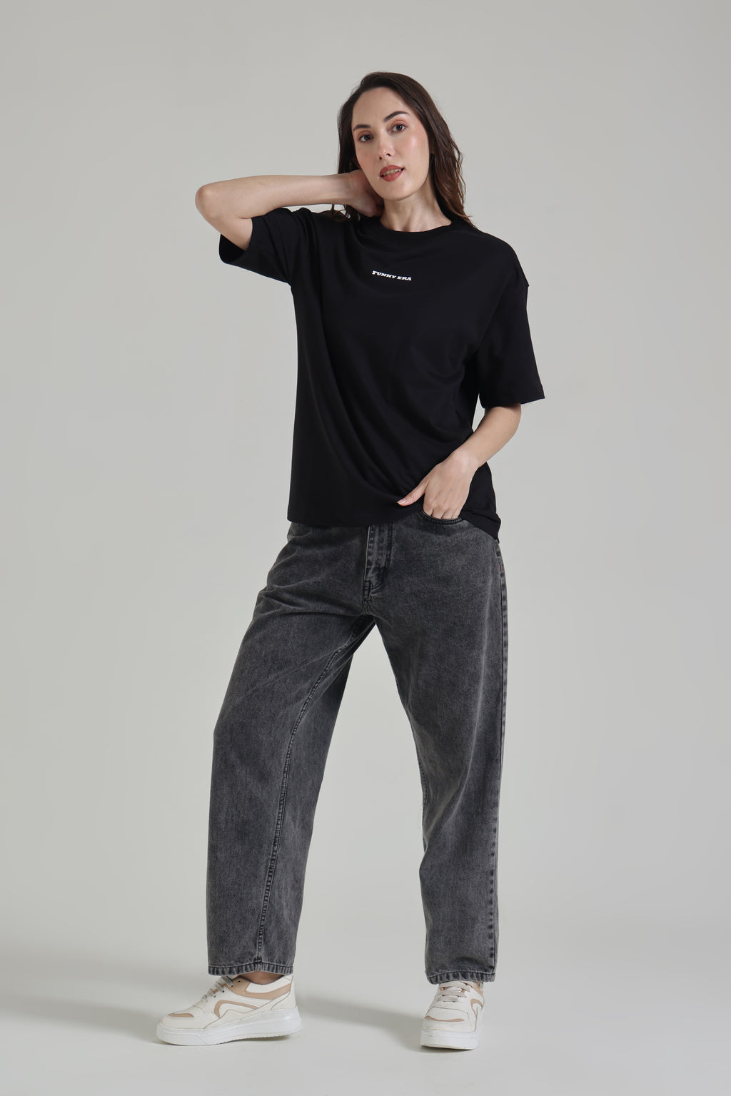 Black signature oversized T-shirt