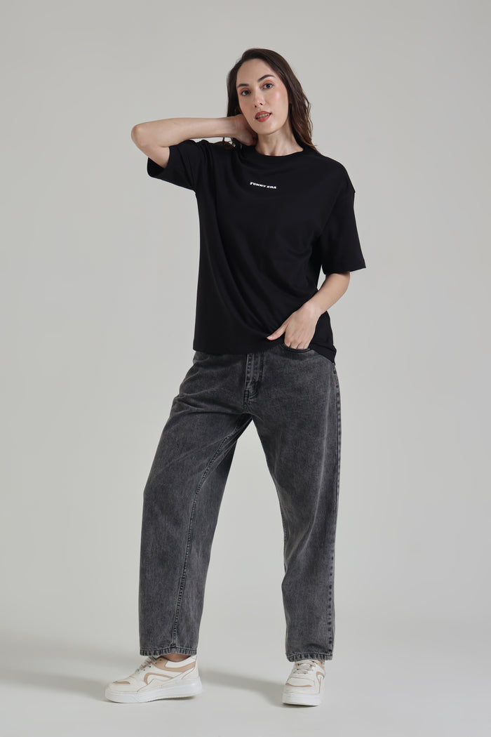 Black signature oversized T-shirt