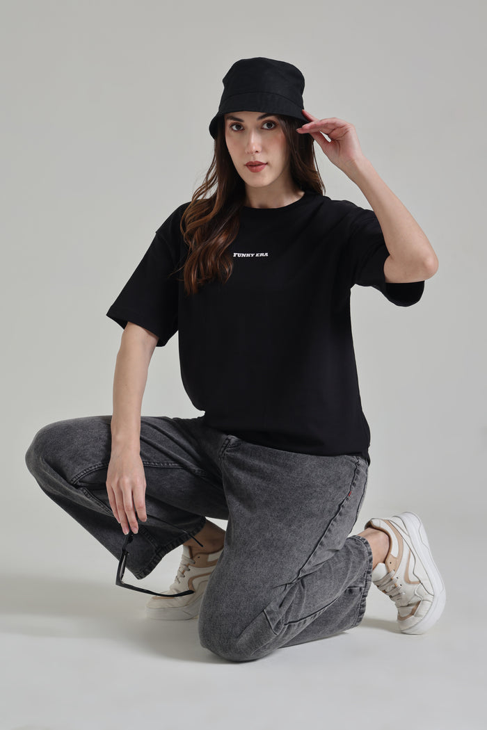 Black signature oversized T-shirt