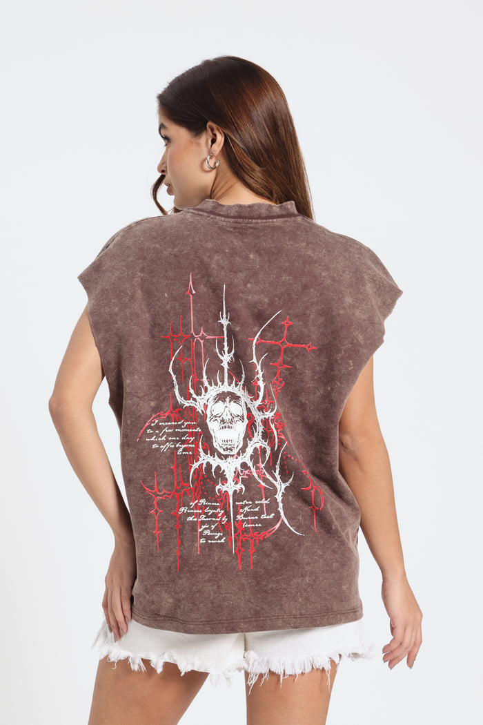 Acidwash Dark Brown Silglism Desing Tank