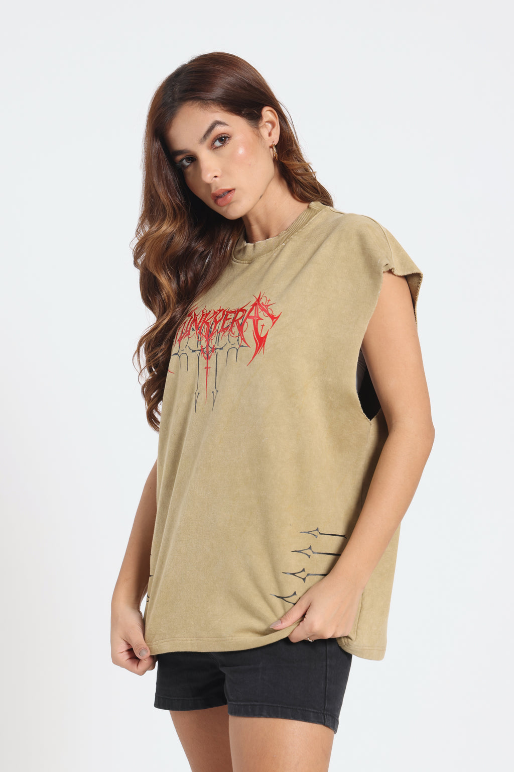Acidwash Beige Silglism Desing Tank