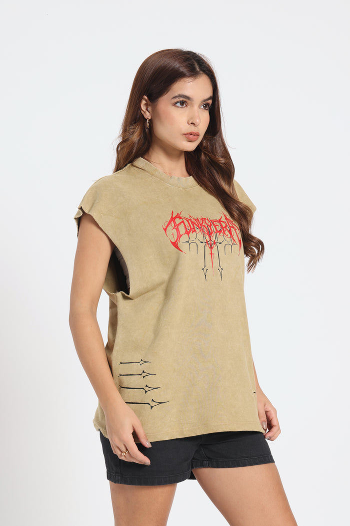 Acidwash Beige Silglism Desing Tank