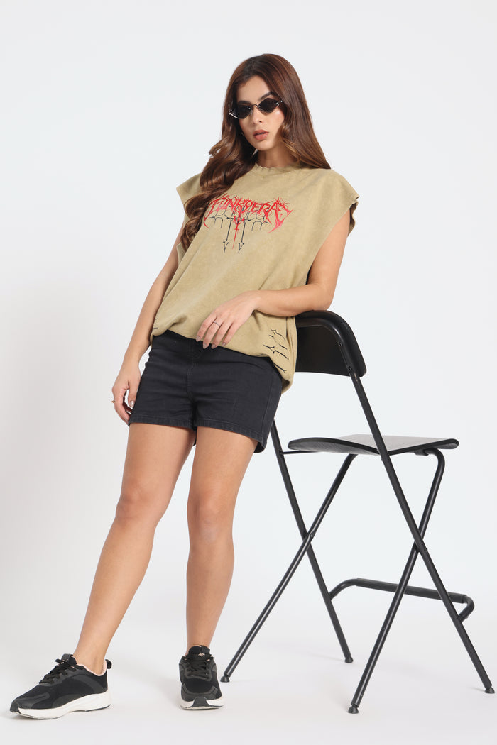 Acidwash Beige Silglism Desing Tank