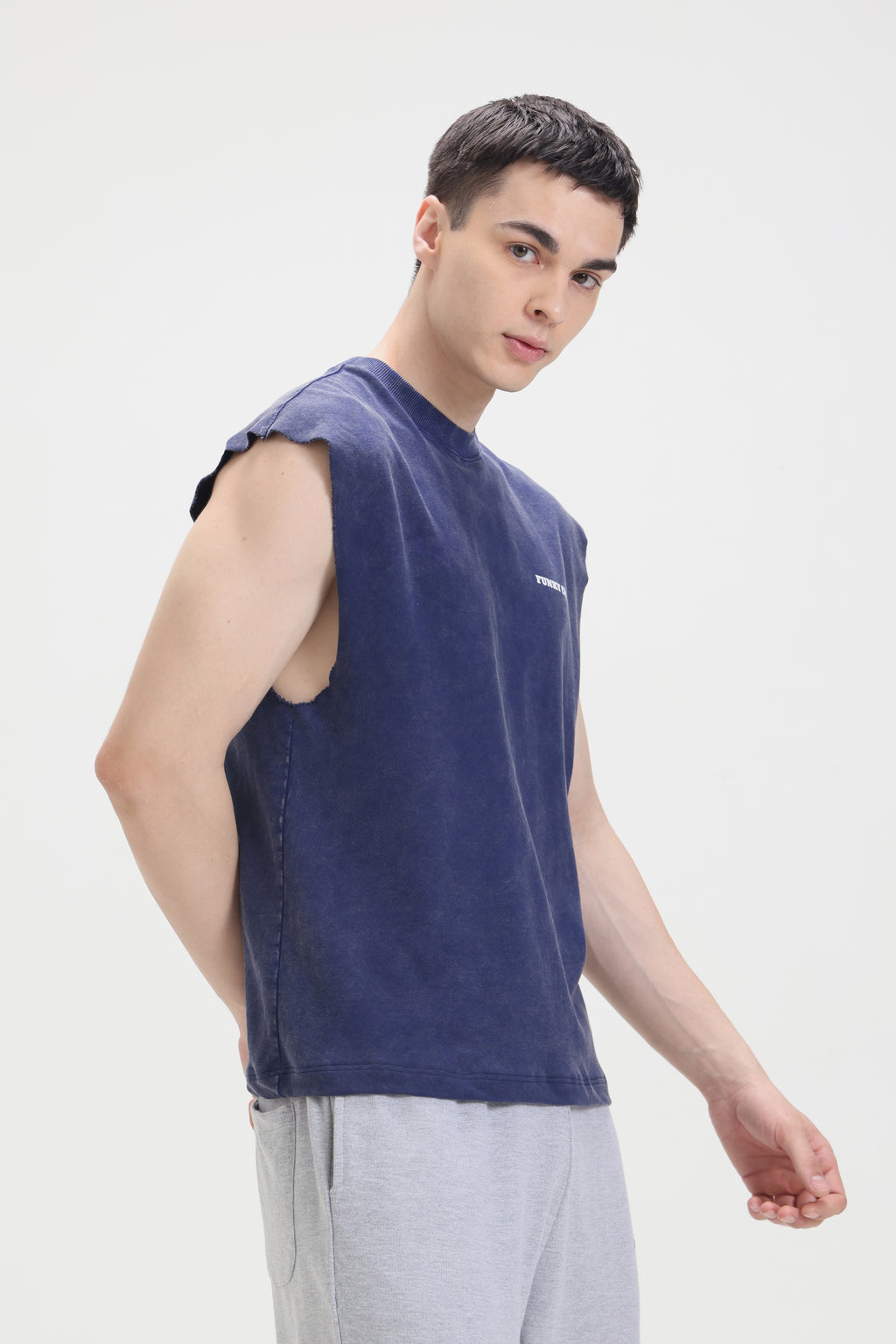 Acid wash Denim Blue Signature Tank