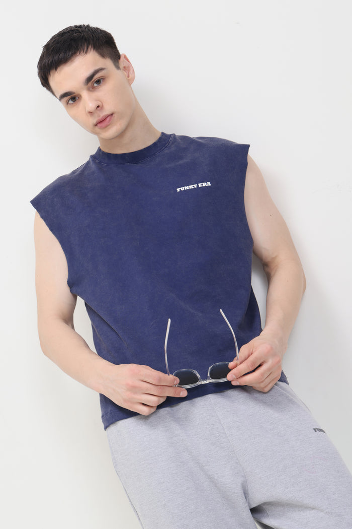 Acid wash Denim Blue Signature Tank