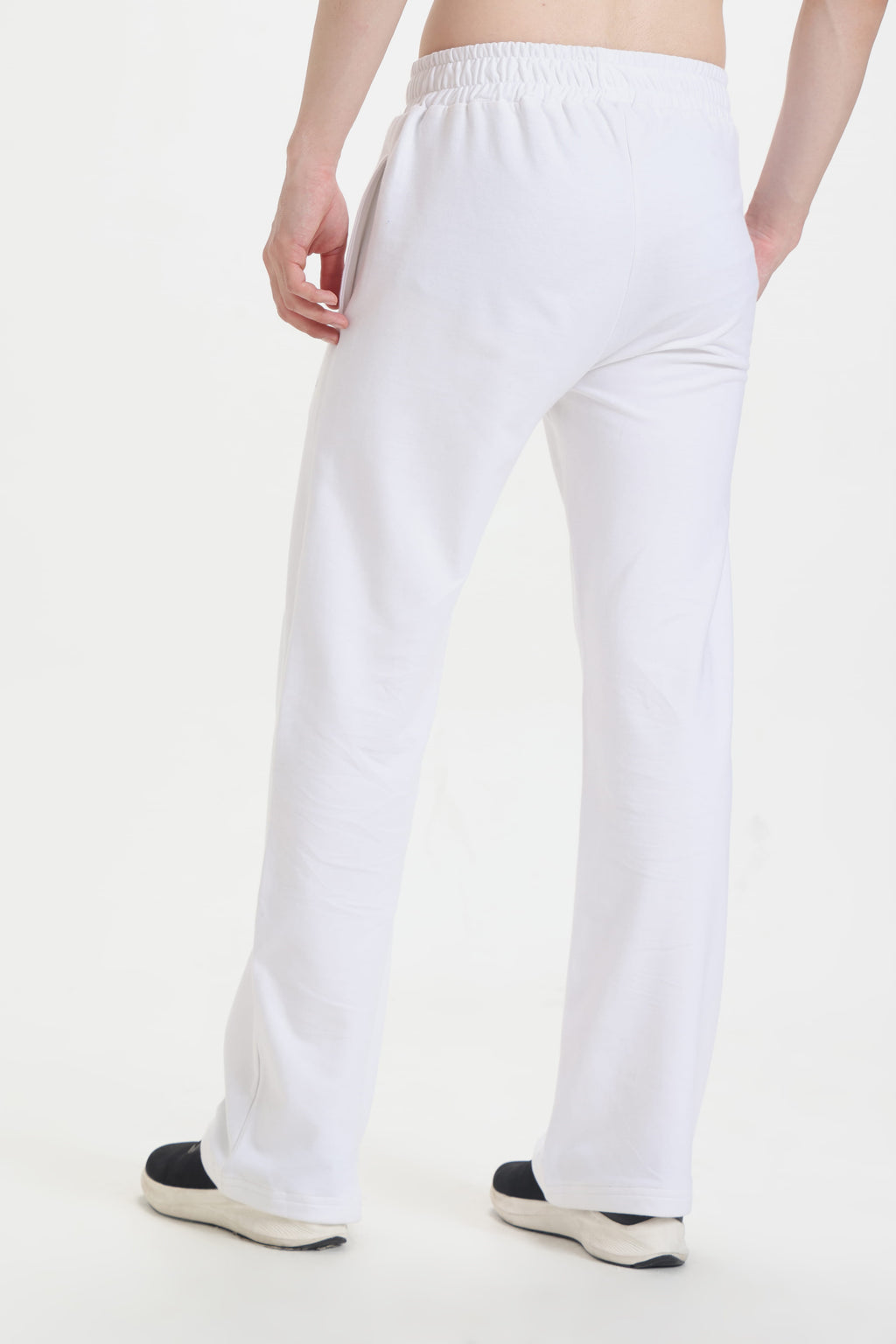 White Wide-Leg Sweatpants