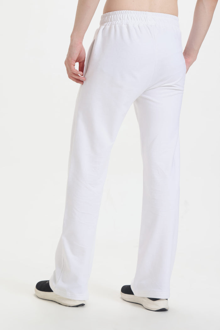 White Wide-Leg Sweatpants