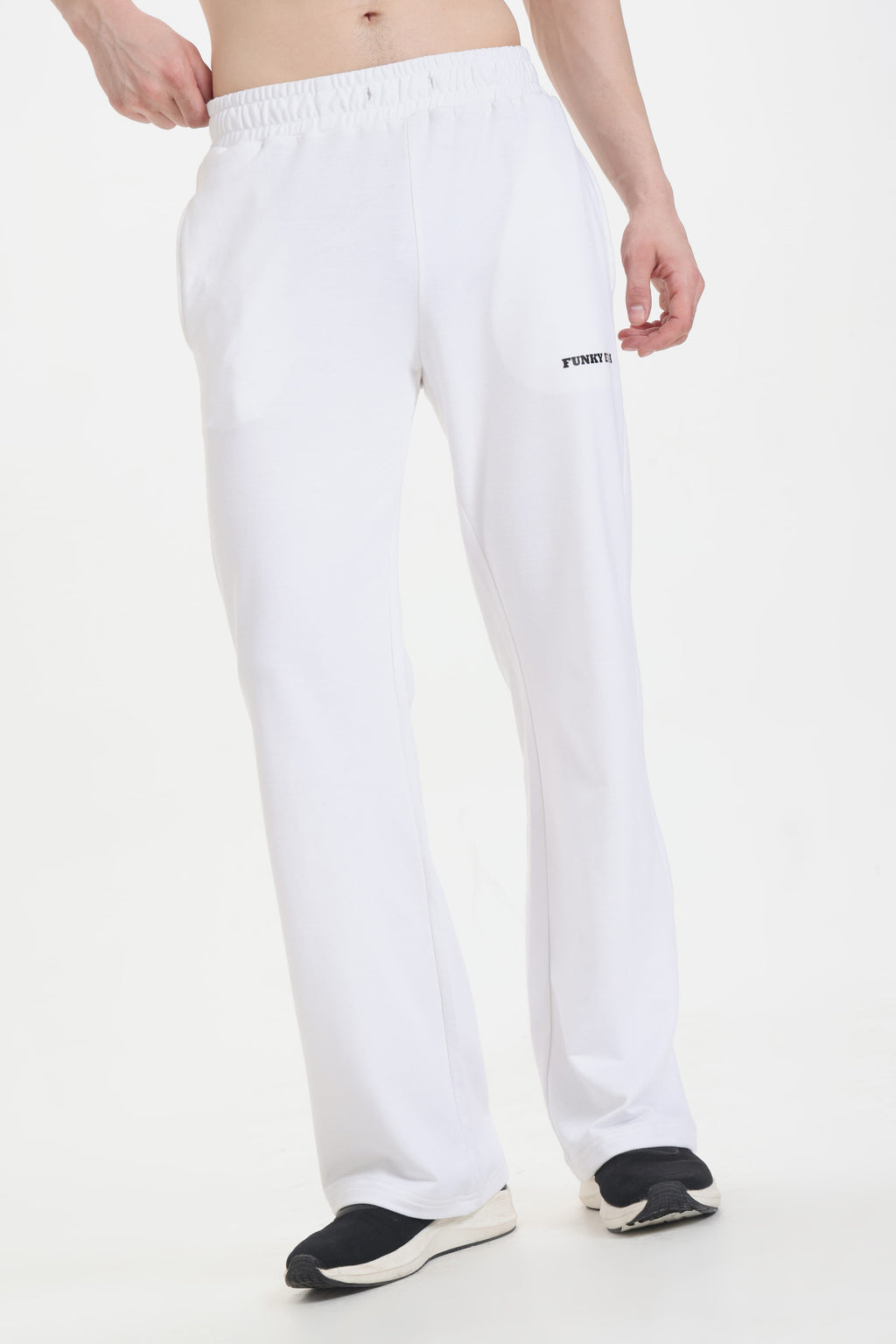 White Wide-Leg Sweatpants