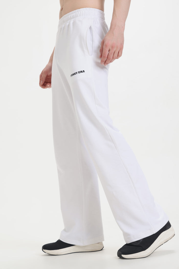 White Wide-Leg Sweatpants