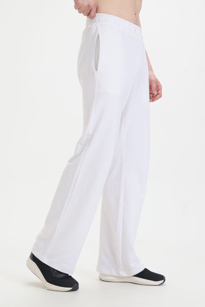 White Wide-Leg Sweatpants