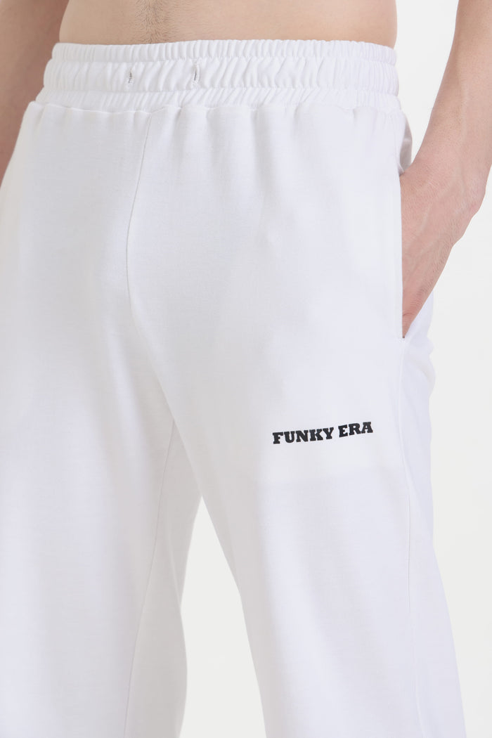 White Wide-Leg Sweatpants