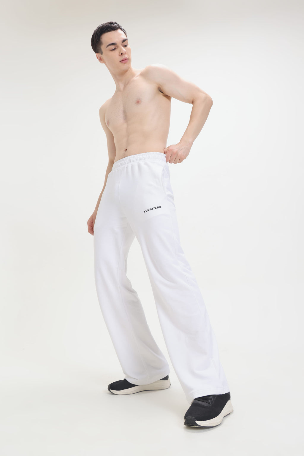 White Wide-Leg Sweatpants