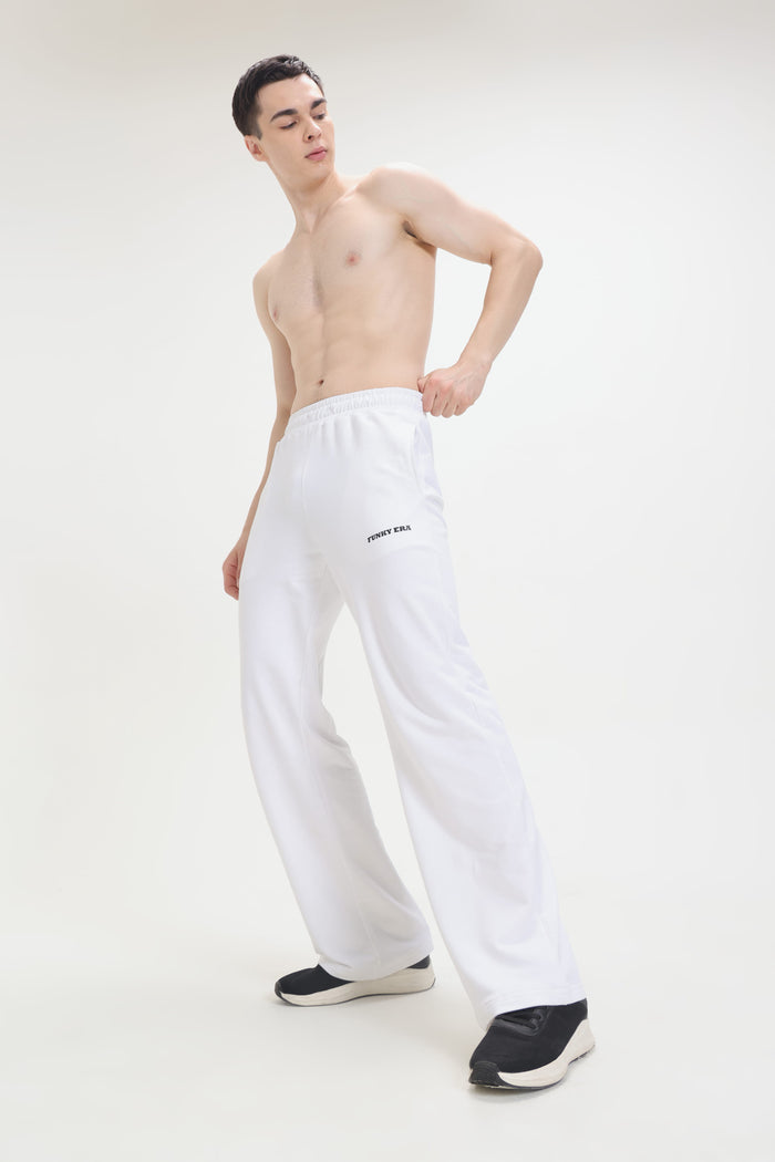 White Wide-Leg Sweatpants