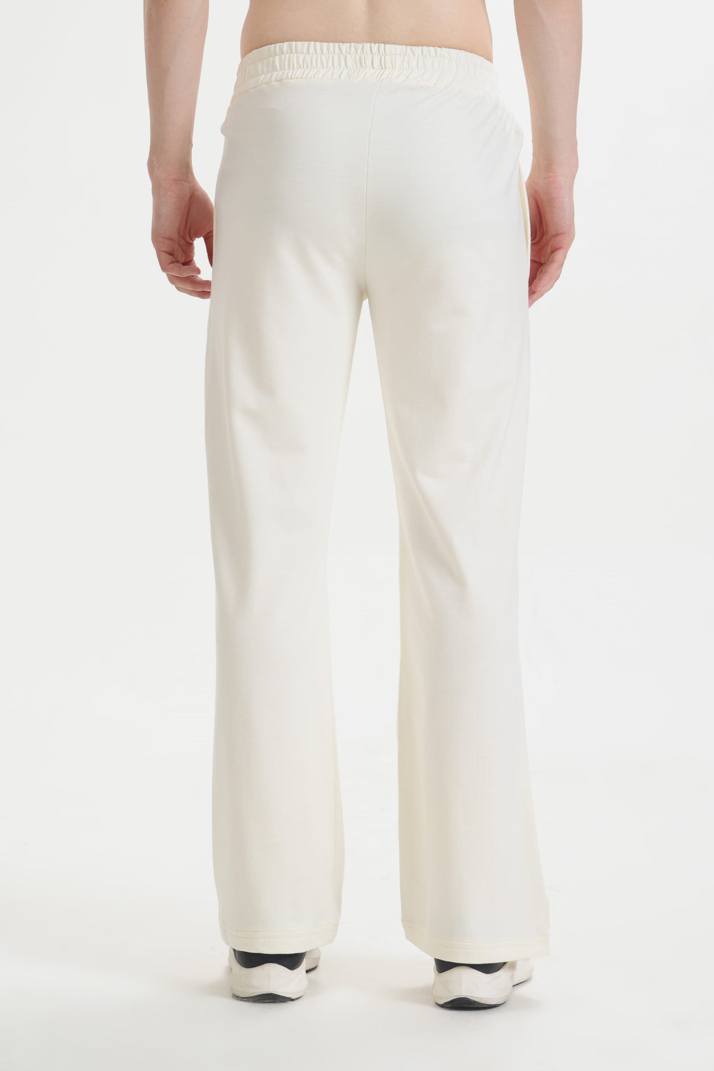 Cream Wide-Leg Sweatpants