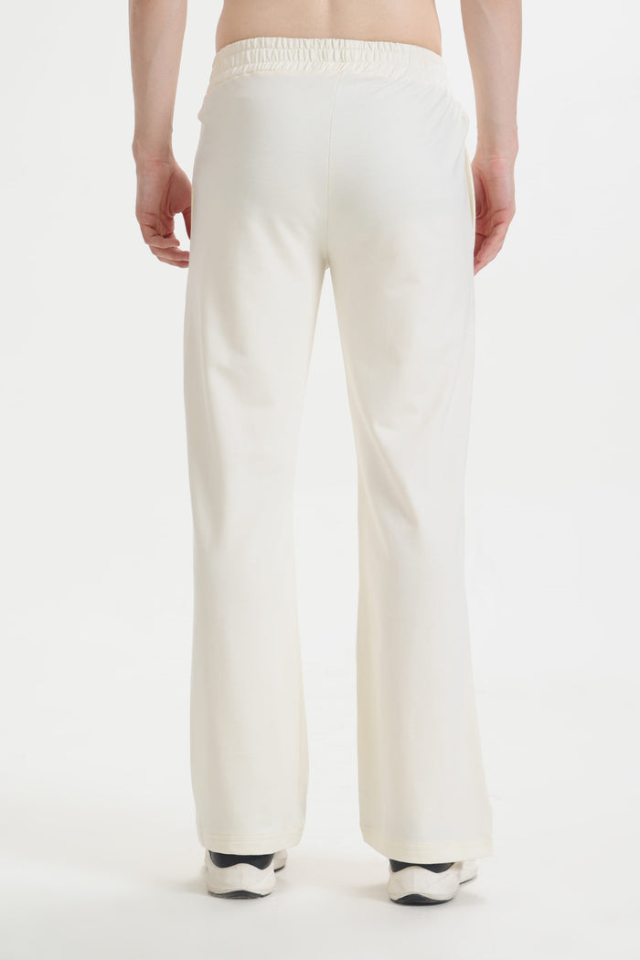 Cream Wide-Leg Sweatpants