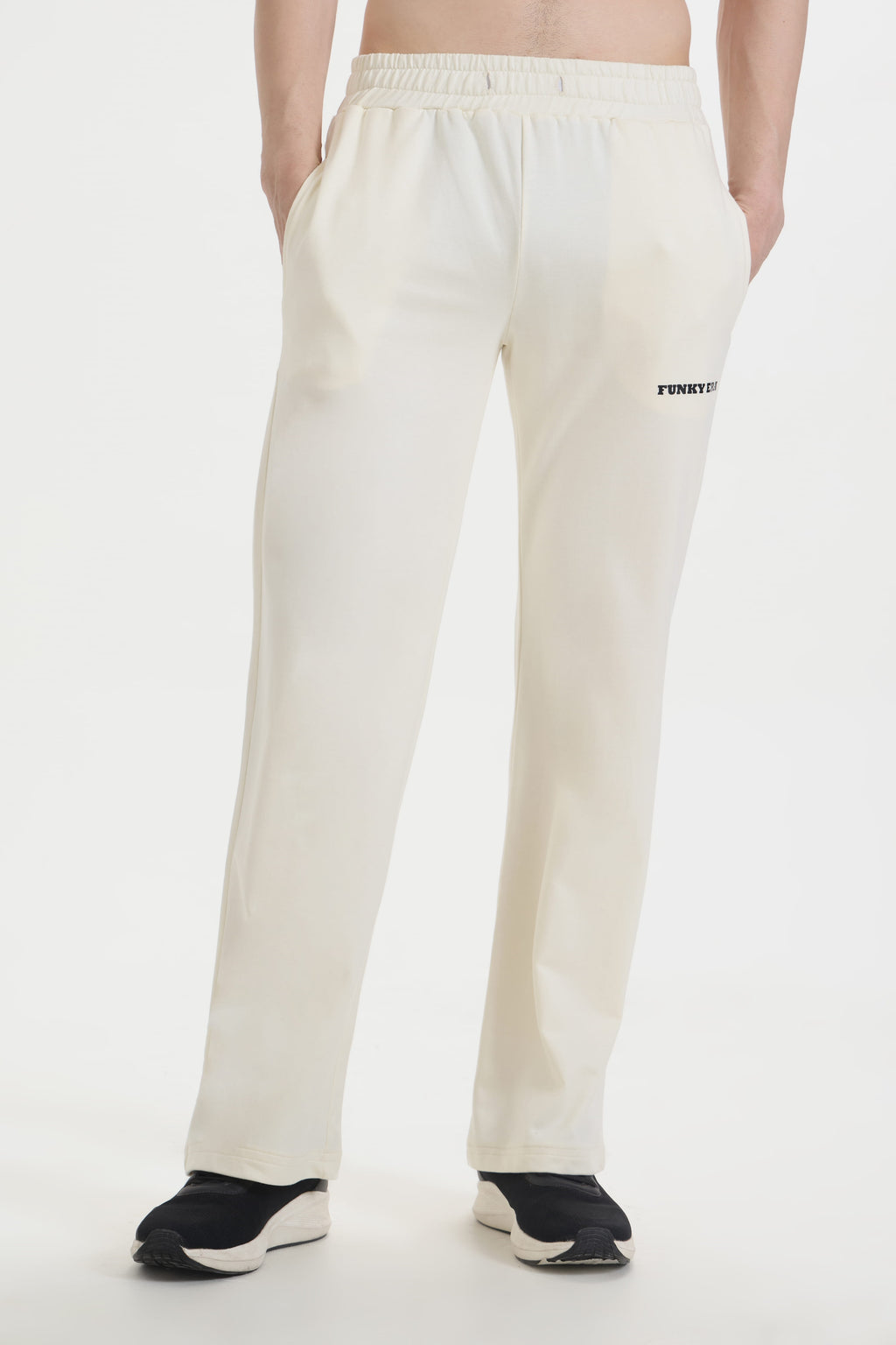 Cream Wide-Leg Sweatpants