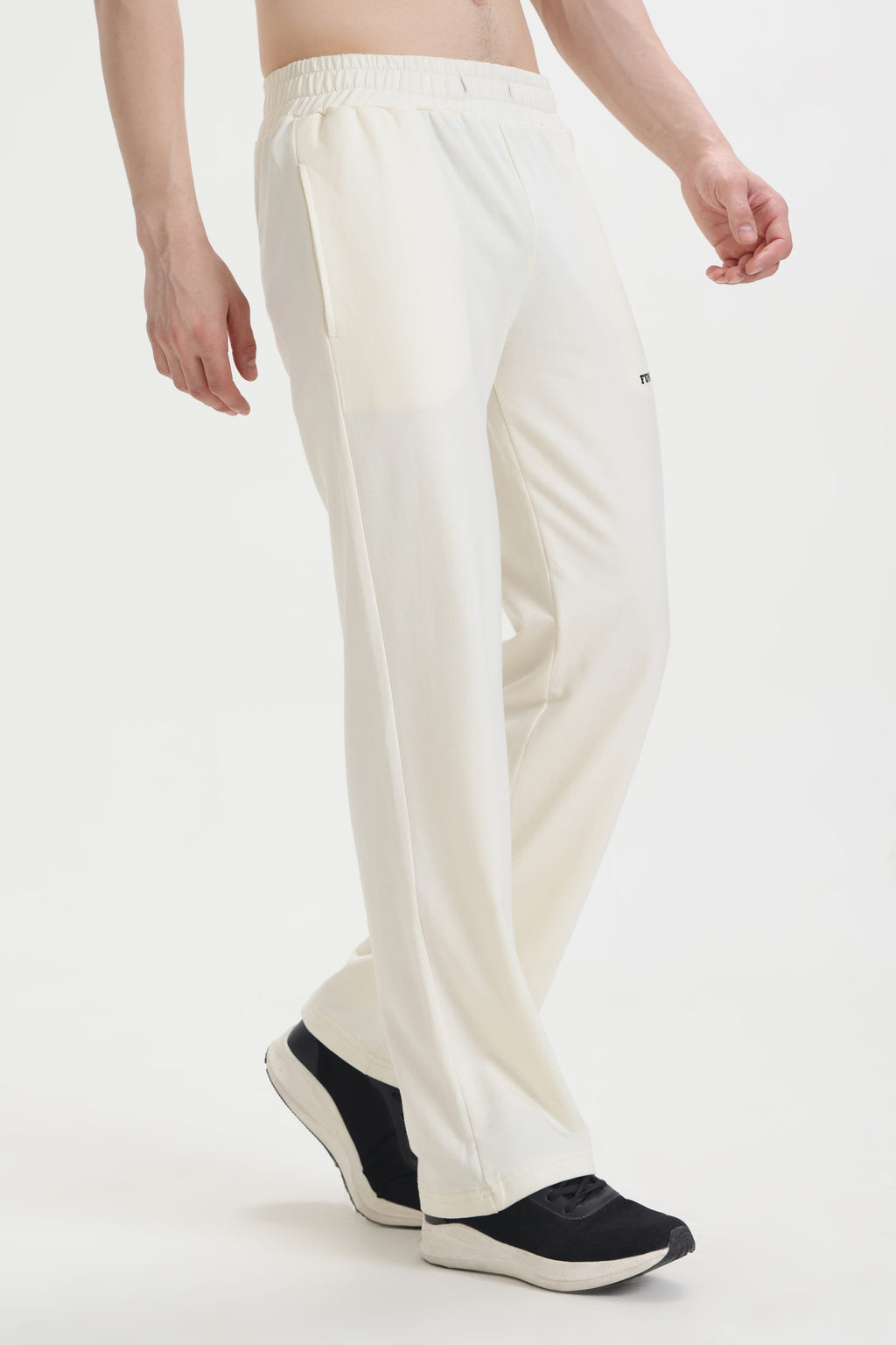 Cream Wide-Leg Sweatpants