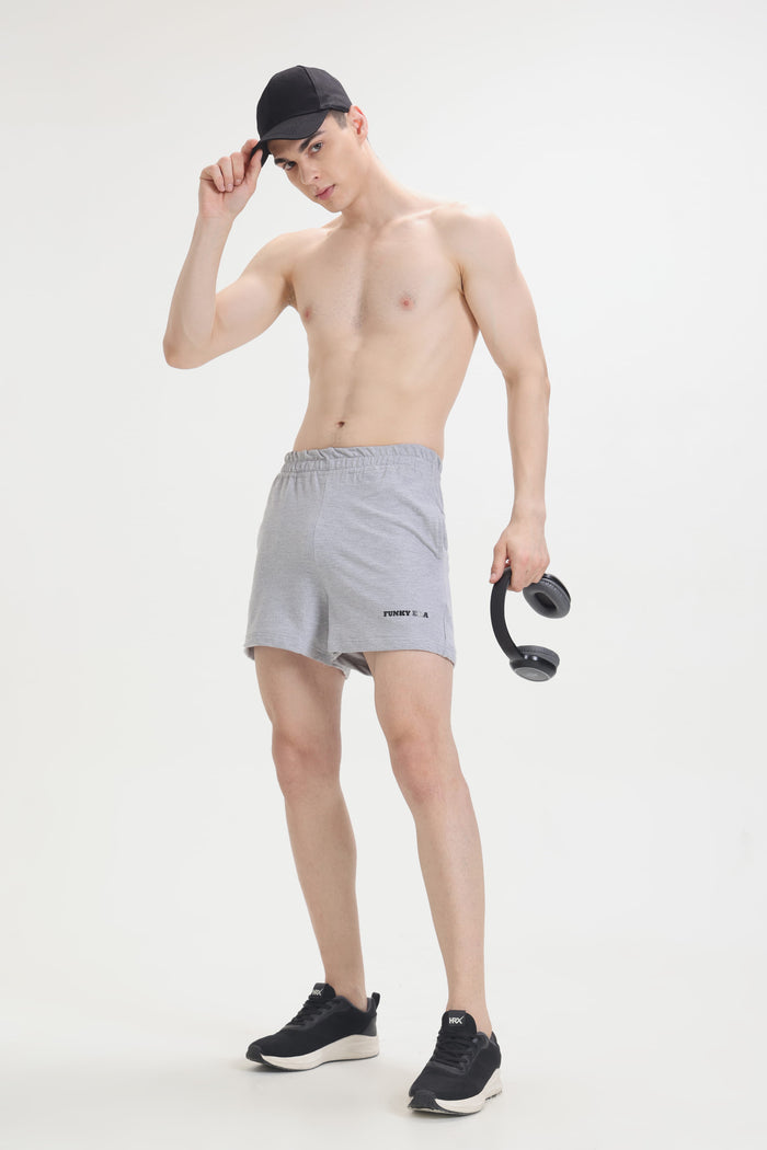 Grey melange shorts