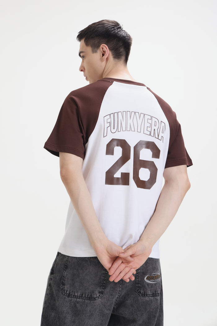 Sports Dept Coffee and white Raglan Oversized T-Shirt