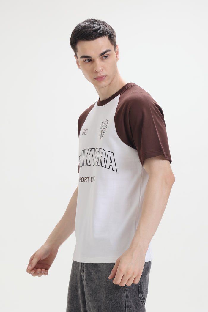 Sports Dept Coffee and white Raglan Oversized T-Shirt