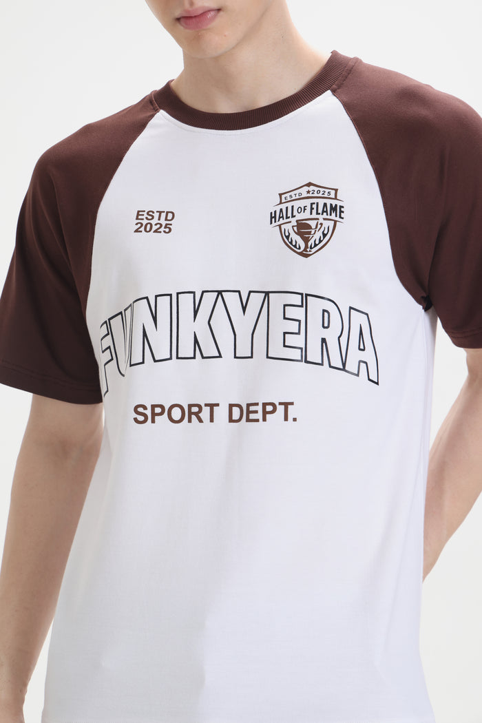 Sports Dept Coffee and white Raglan Oversized T-Shirt