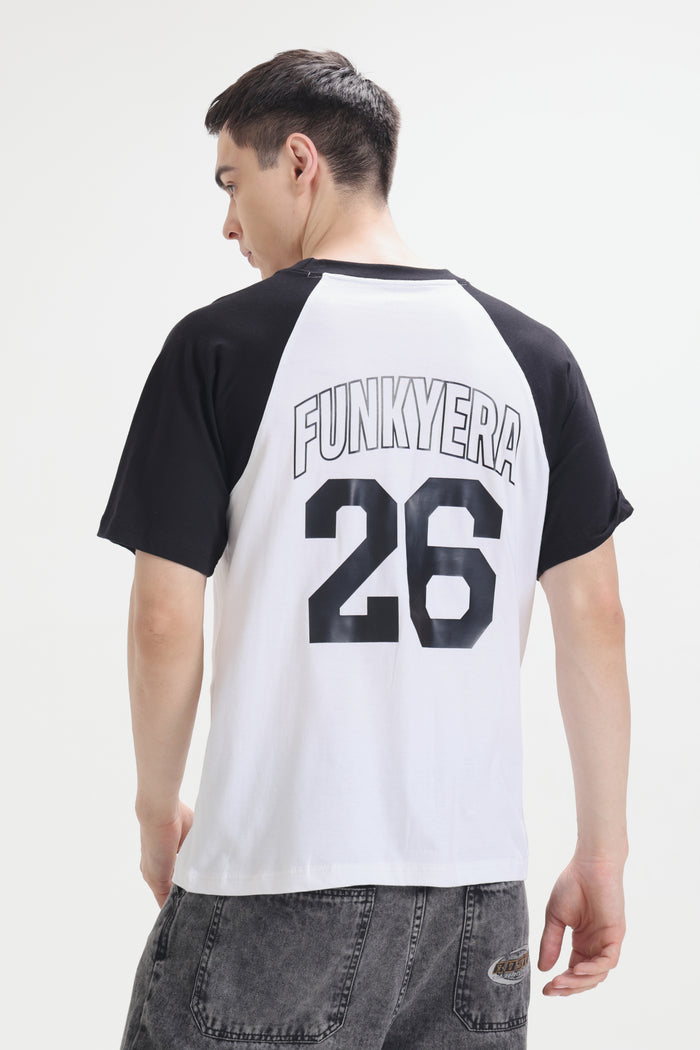 Sports Dept Black and White Raglan Oversized T-Shirt