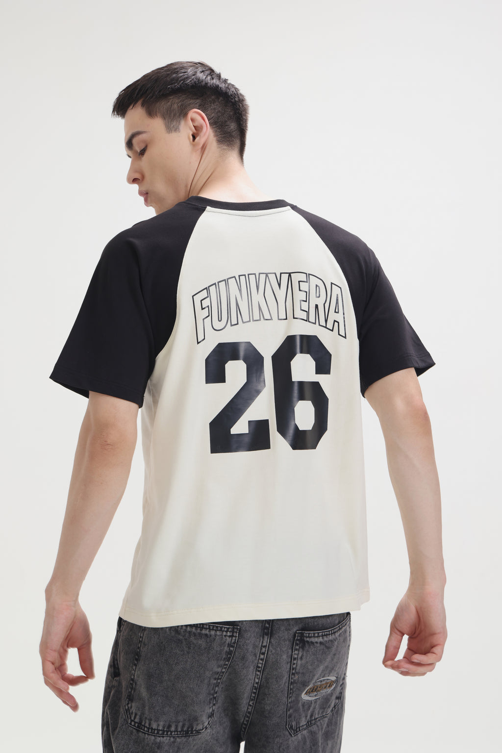 Sports Dept Black and Cream Raglan Oversized T-Shirt