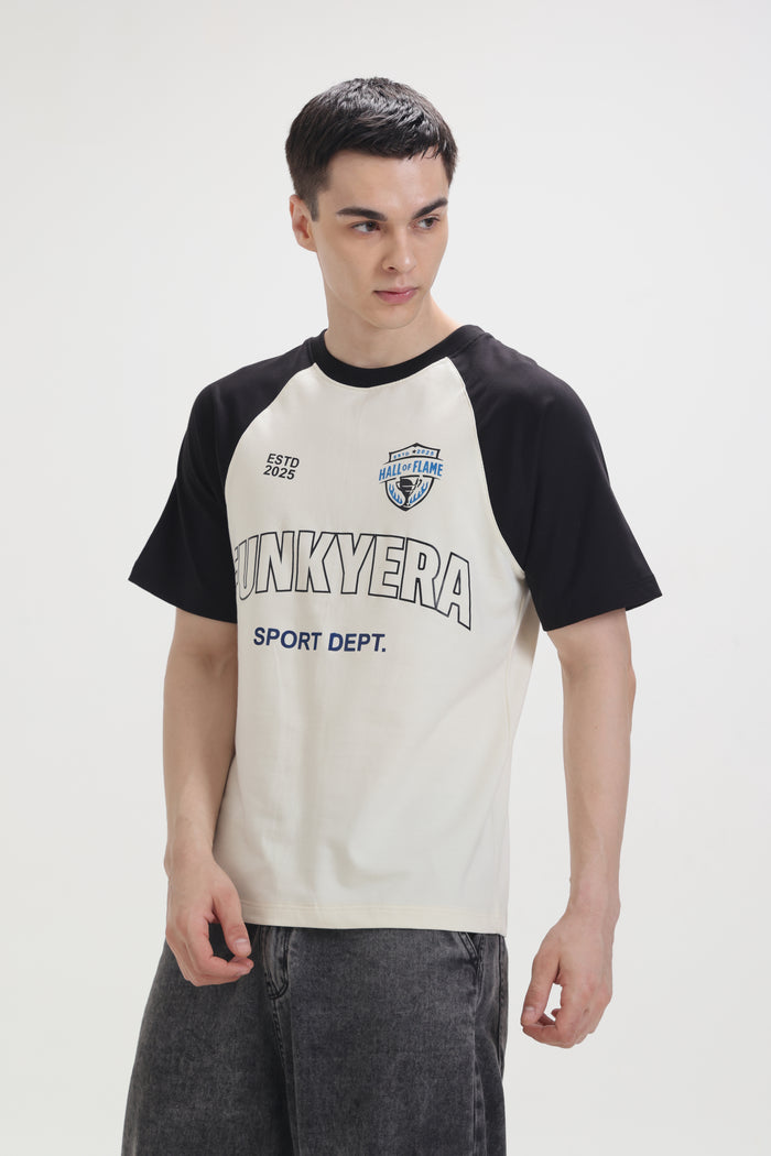 Sports Dept Black and Cream Raglan Oversized T-Shirt