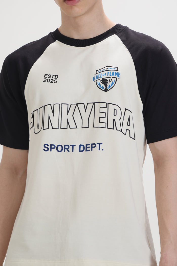 Sports Dept Black and Cream Raglan Oversized T-Shirt
