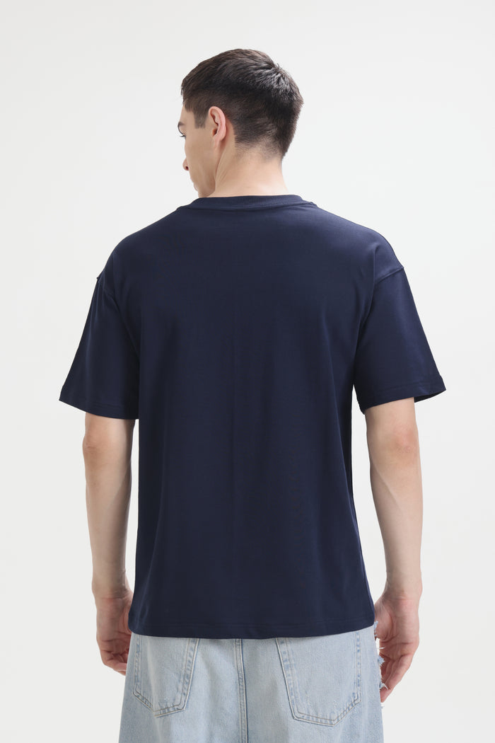 Navy Blue Signature oversized T-Shirt
