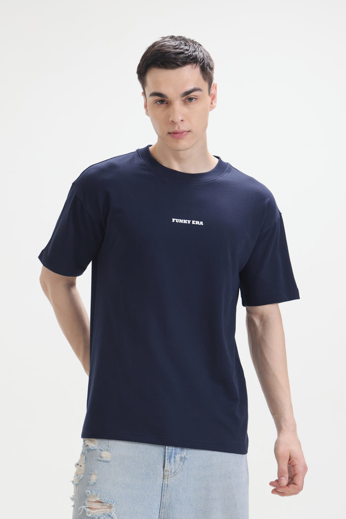 Navy Blue Signature oversized T-Shirt