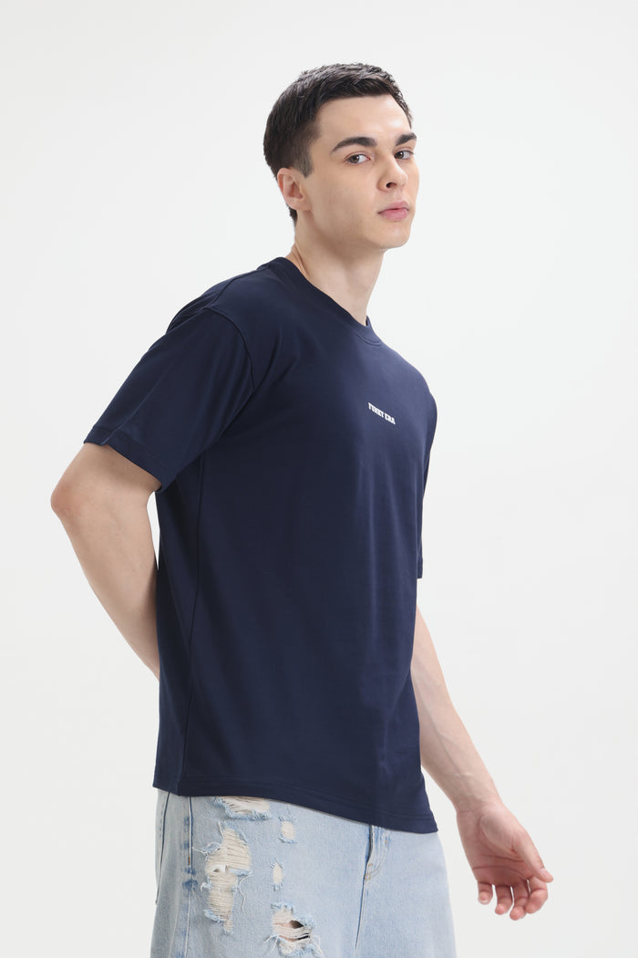 Navy Blue Signature oversized T-Shirt