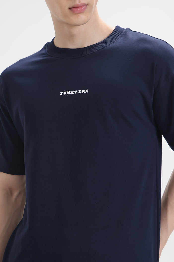 Navy Blue Signature oversized T-Shirt