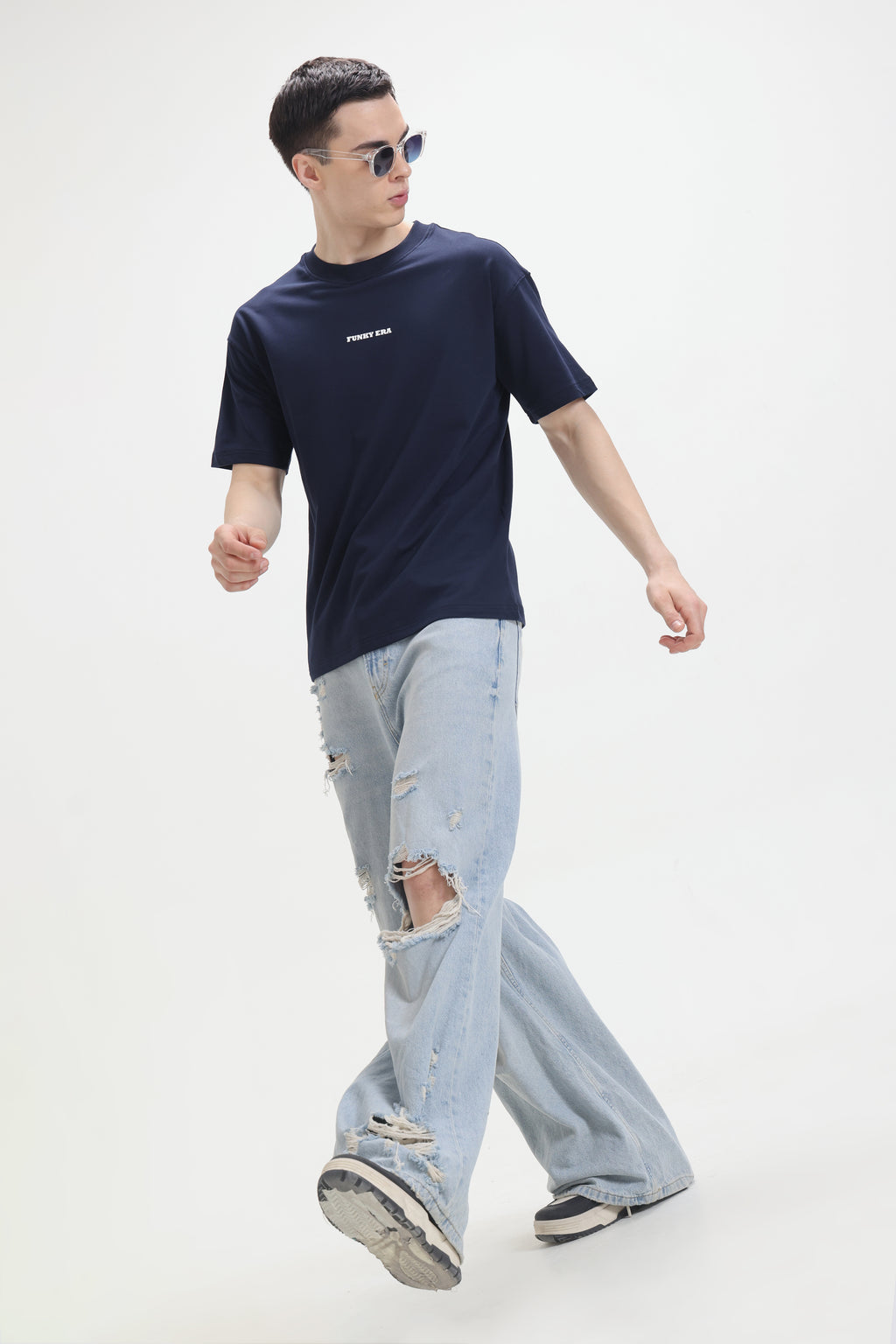 Navy Blue Signature oversized T-Shirt