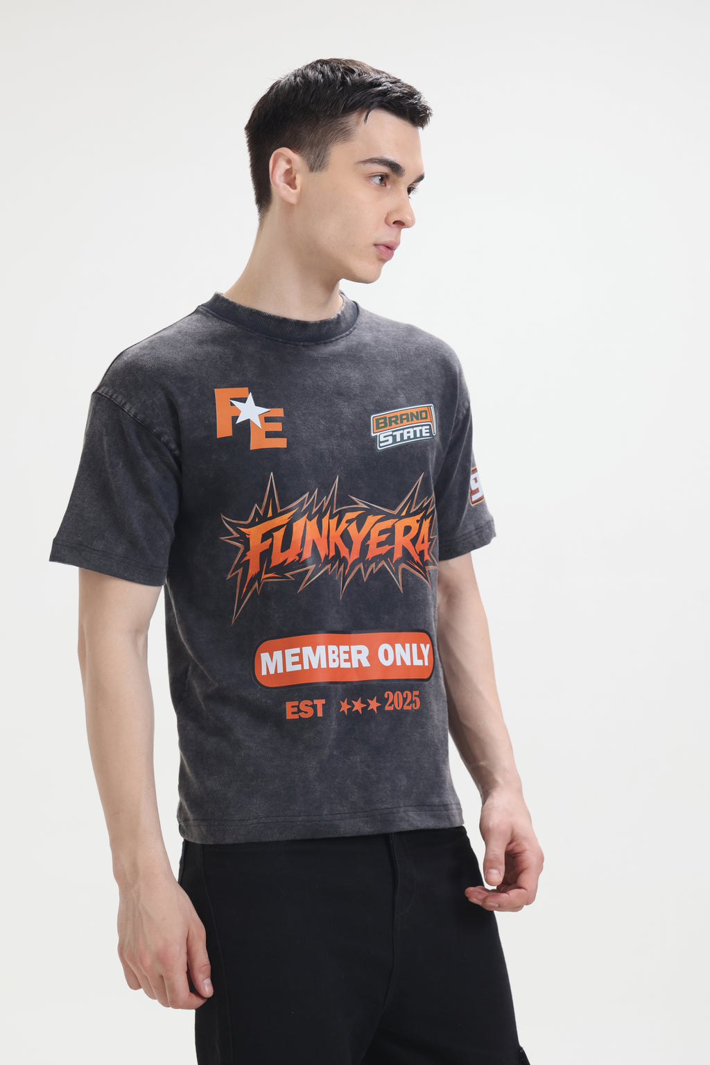 Porsche Racing Edition Acidwash Black Oversized T-Shirt