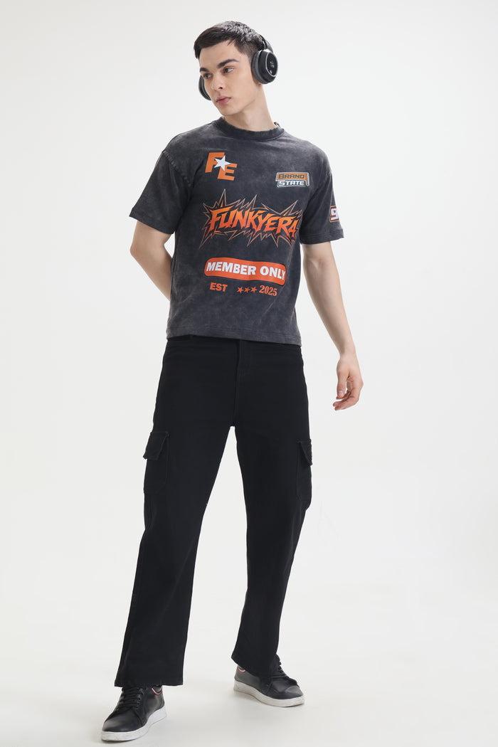 Porsche Racing Edition Acidwash Black Oversized T-Shirt