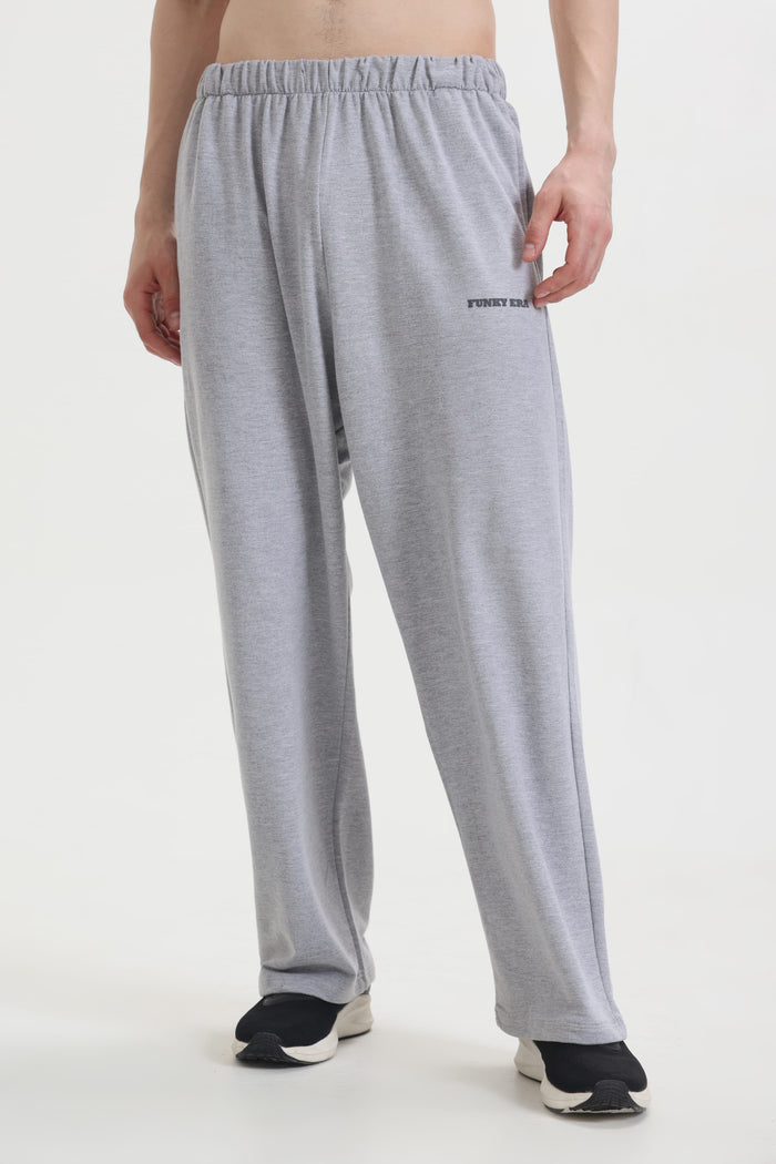 Grey Melange Loose Fit Joggers