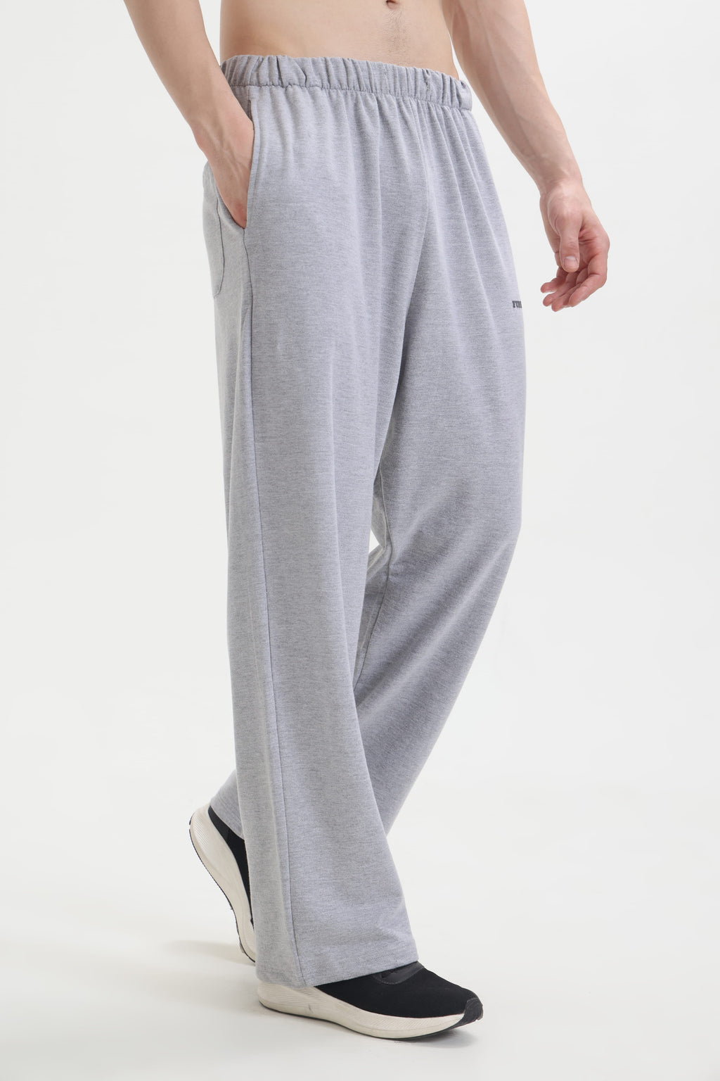 Grey Melange Loose Fit Joggers