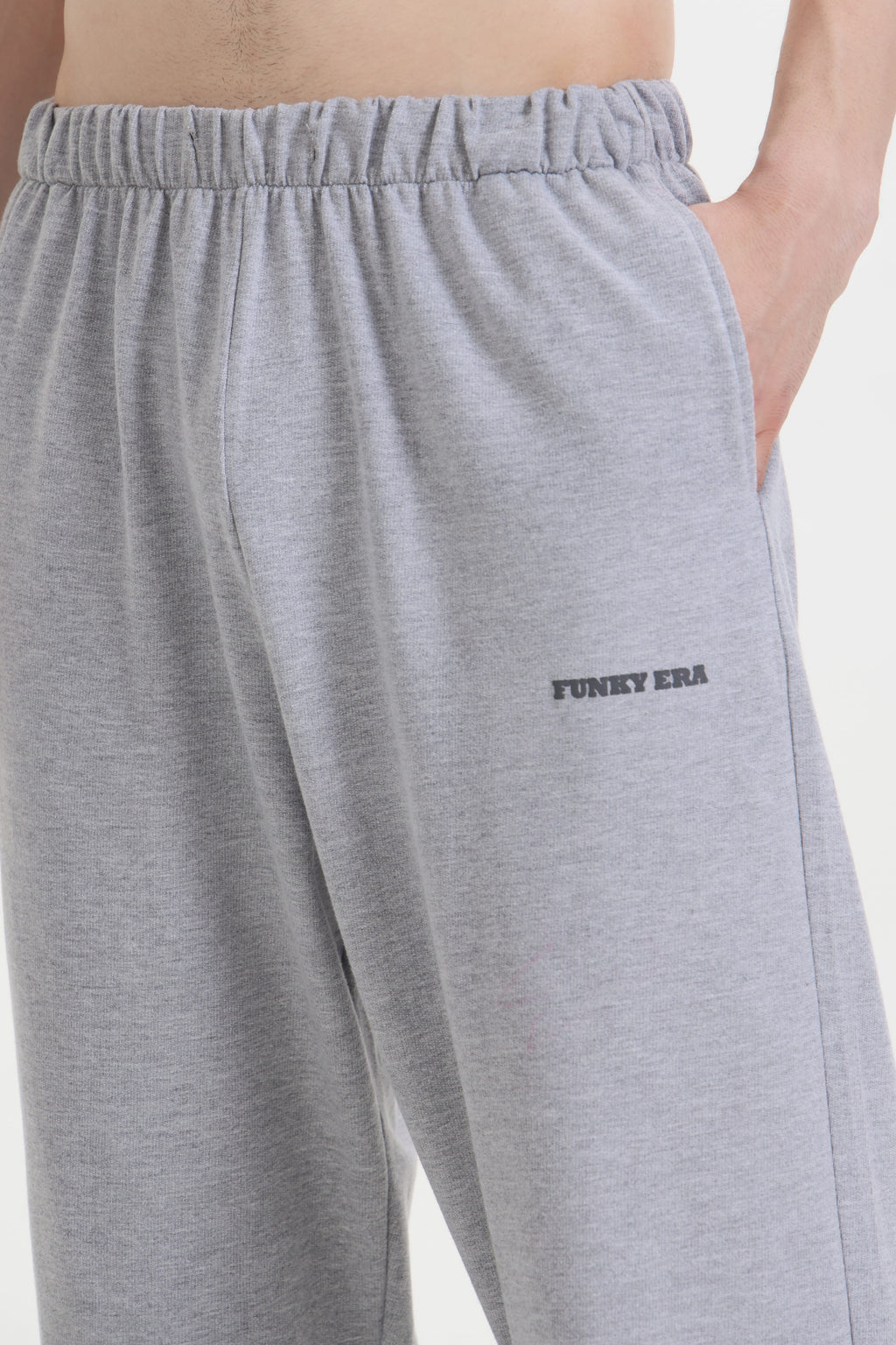Grey Melange Loose Fit Joggers