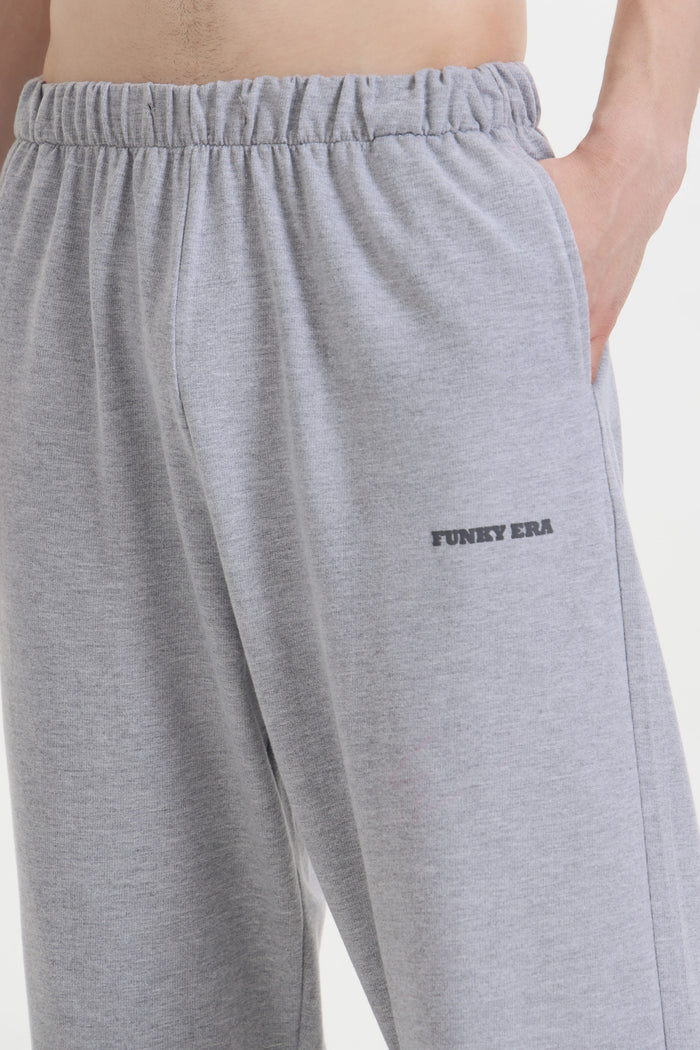 Grey Melange Loose Fit Joggers