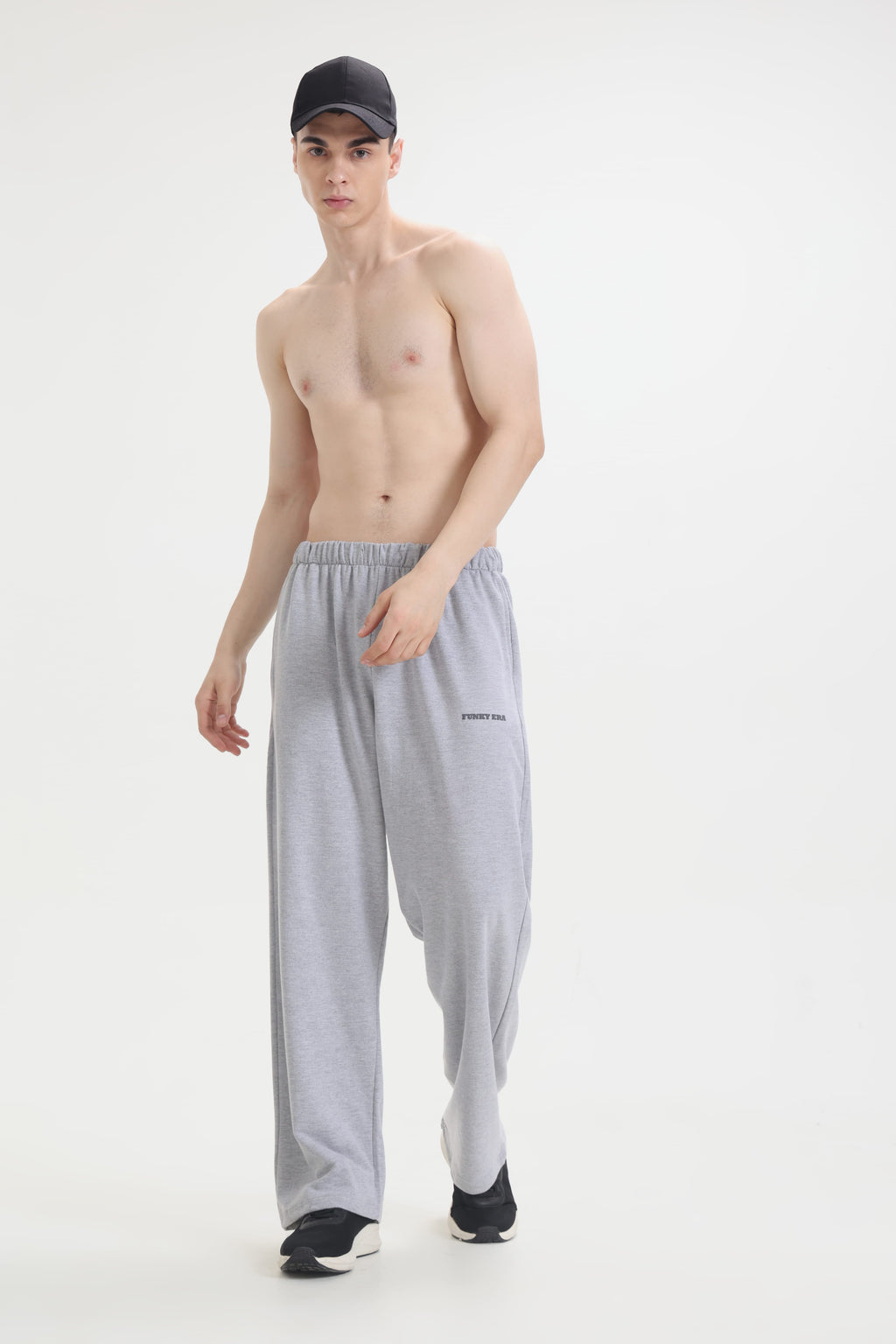 Grey Melange Loose Fit Joggers