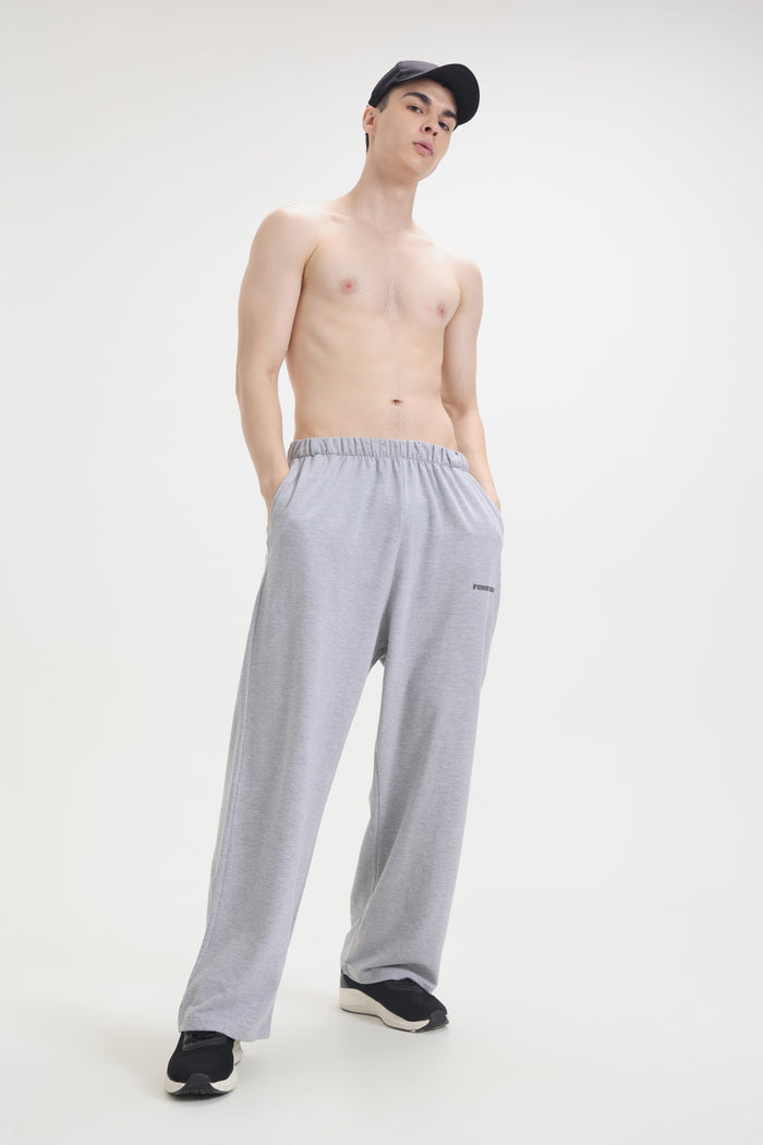 Grey Melange Loose Fit Joggers