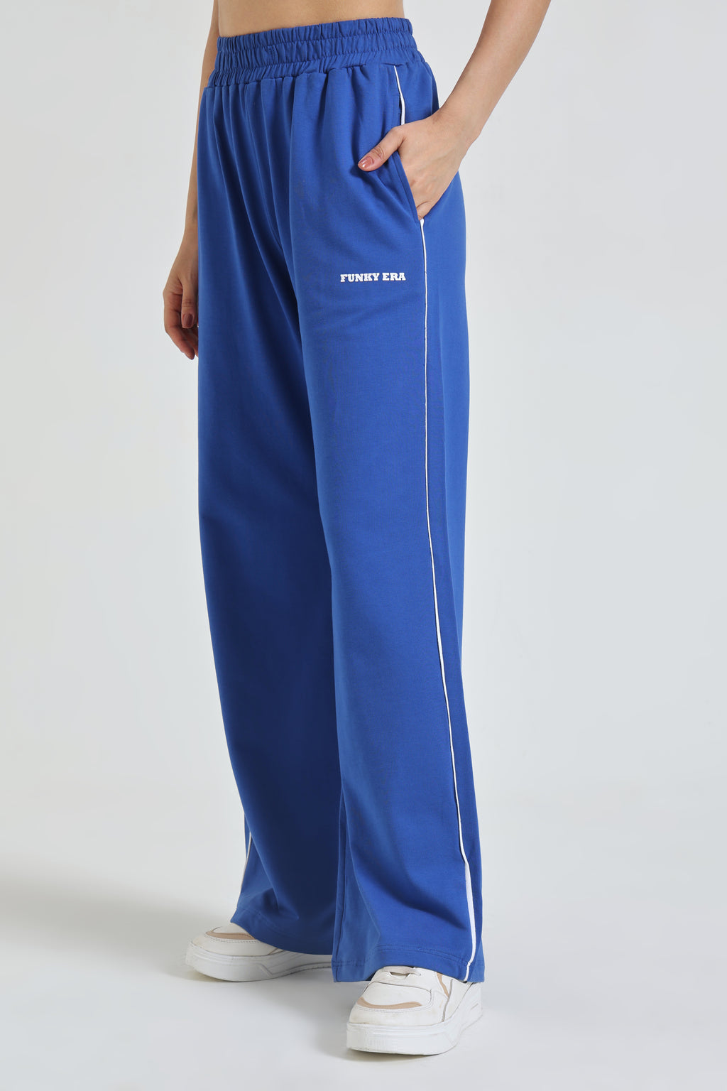 Royal Blue Baby Tee and Wide-Leg Sweatpants co-ord set