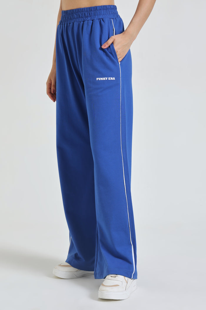 Royal Blue Baby Tee and Wide-Leg Sweatpants co-ord set