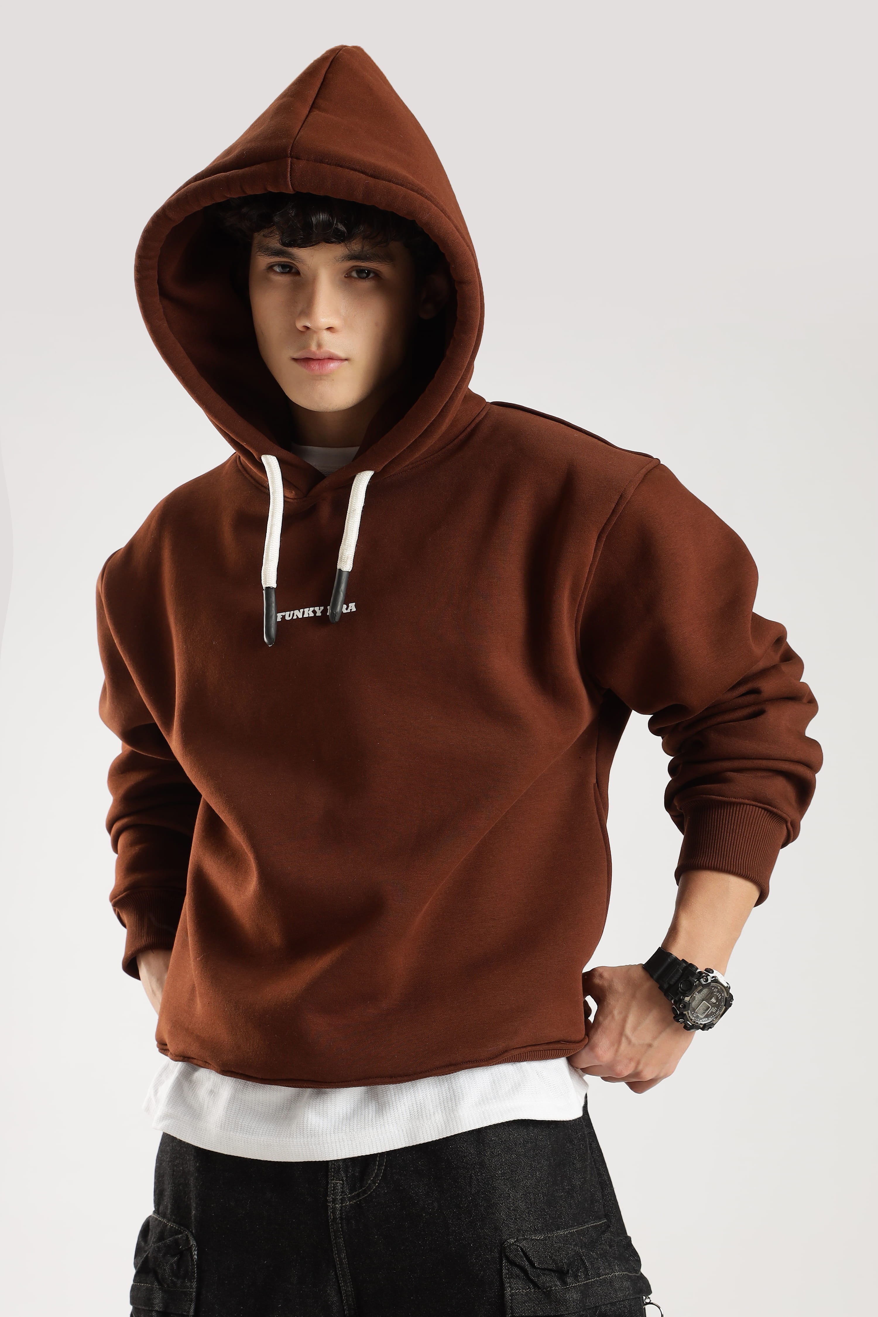 Coffee signature oversized heavyweight hoodie