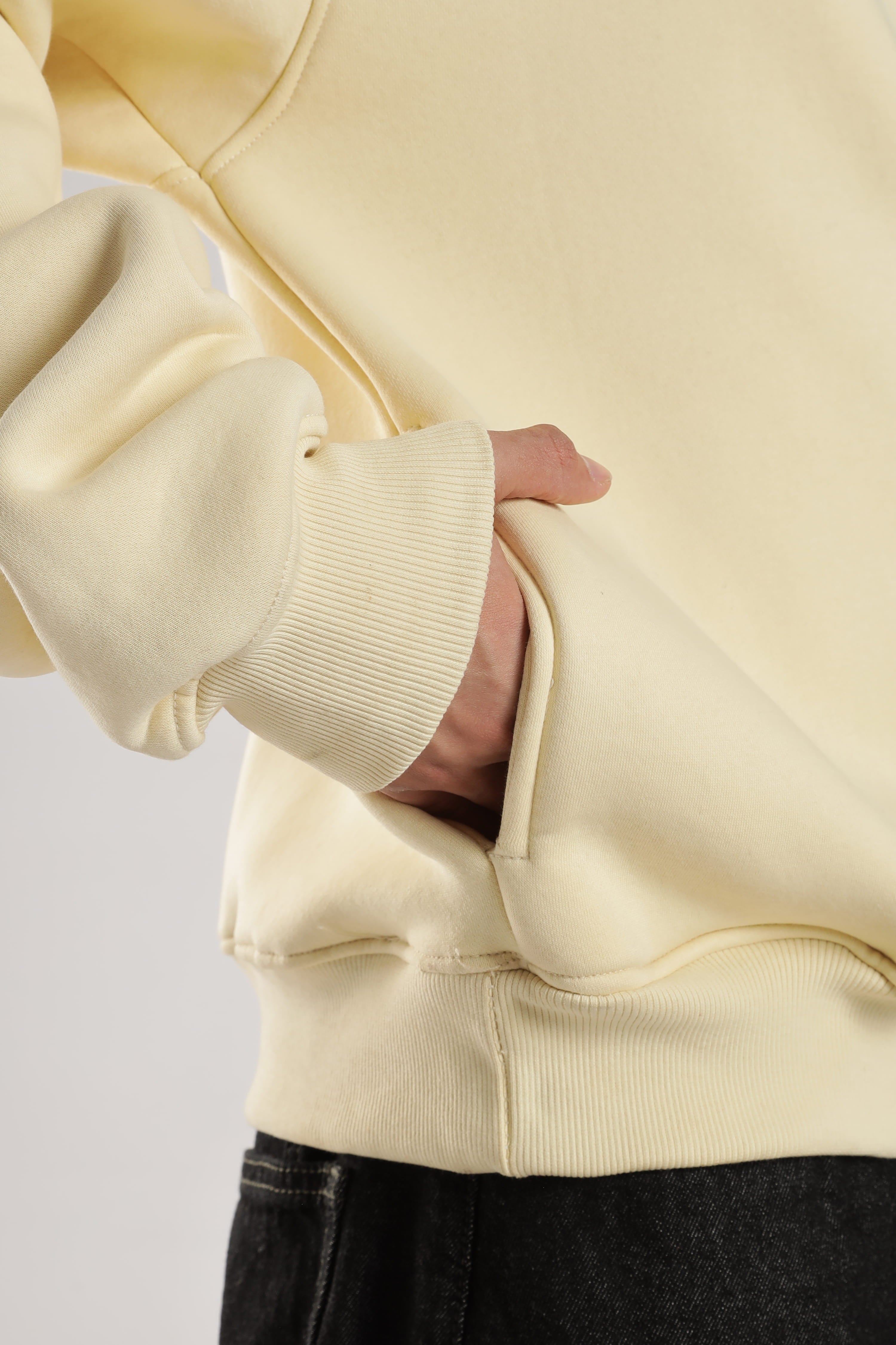 Cream signature oversized heavyweight hoodie