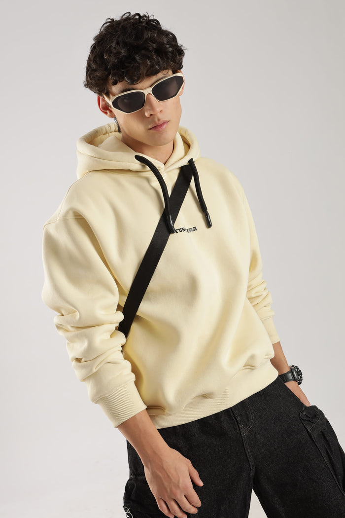 Cream signature oversized heavyweight hoodie