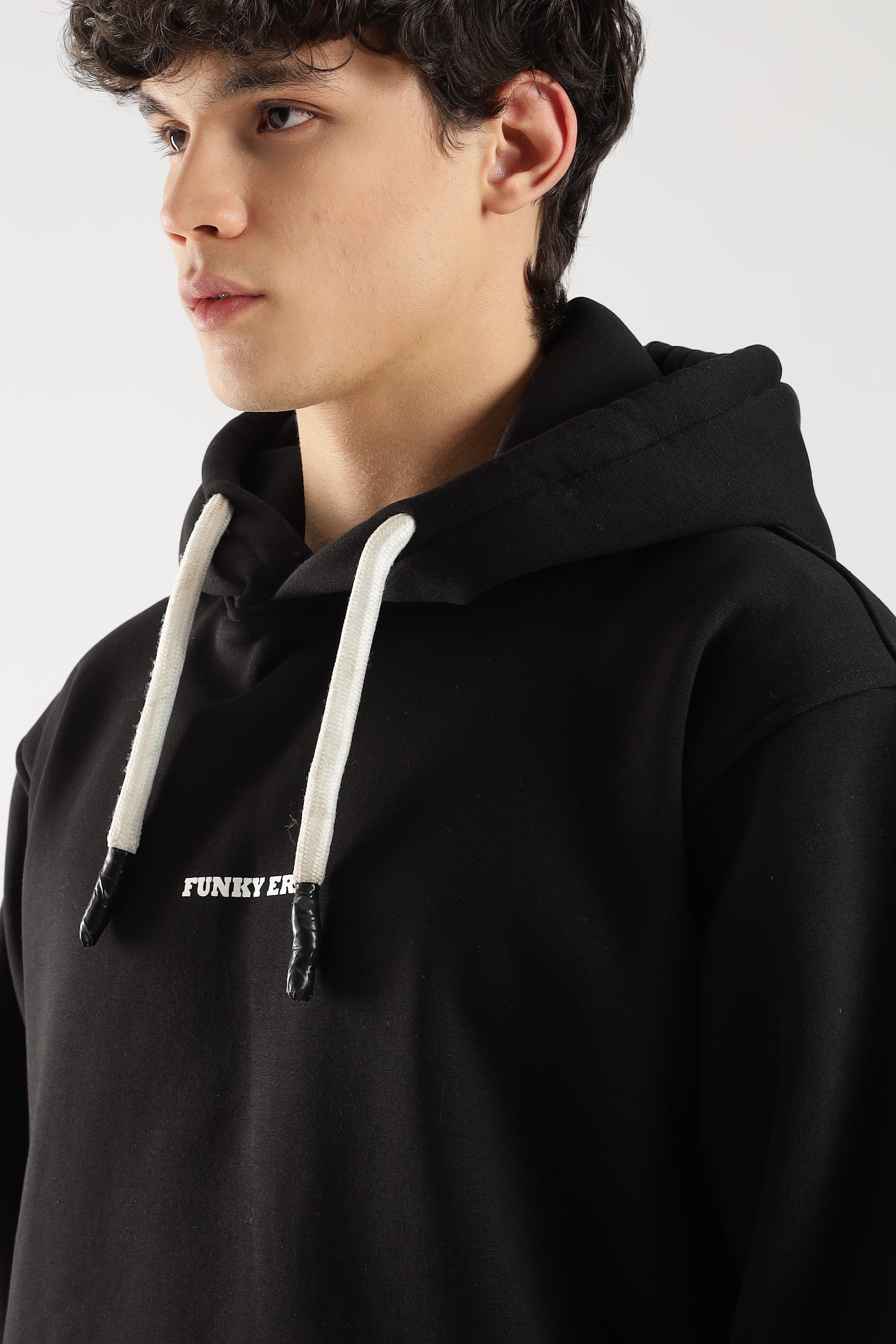 Black signature oversized heavyweight hoodie